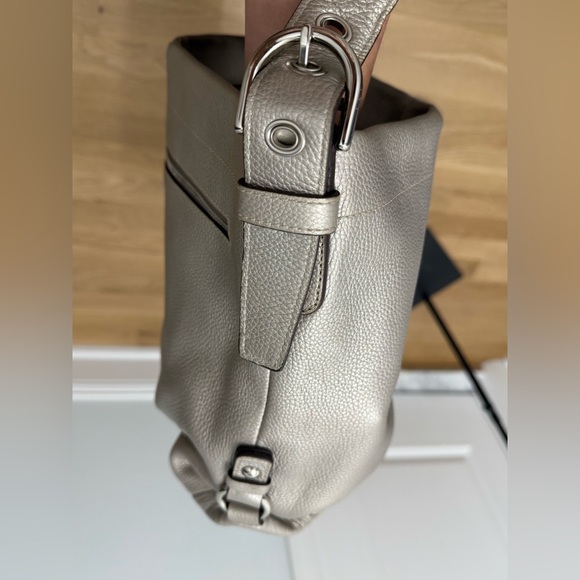 Coach Pebbled Shimmery Leather Hobo/Crossbody Bag - Picture 6 of 10